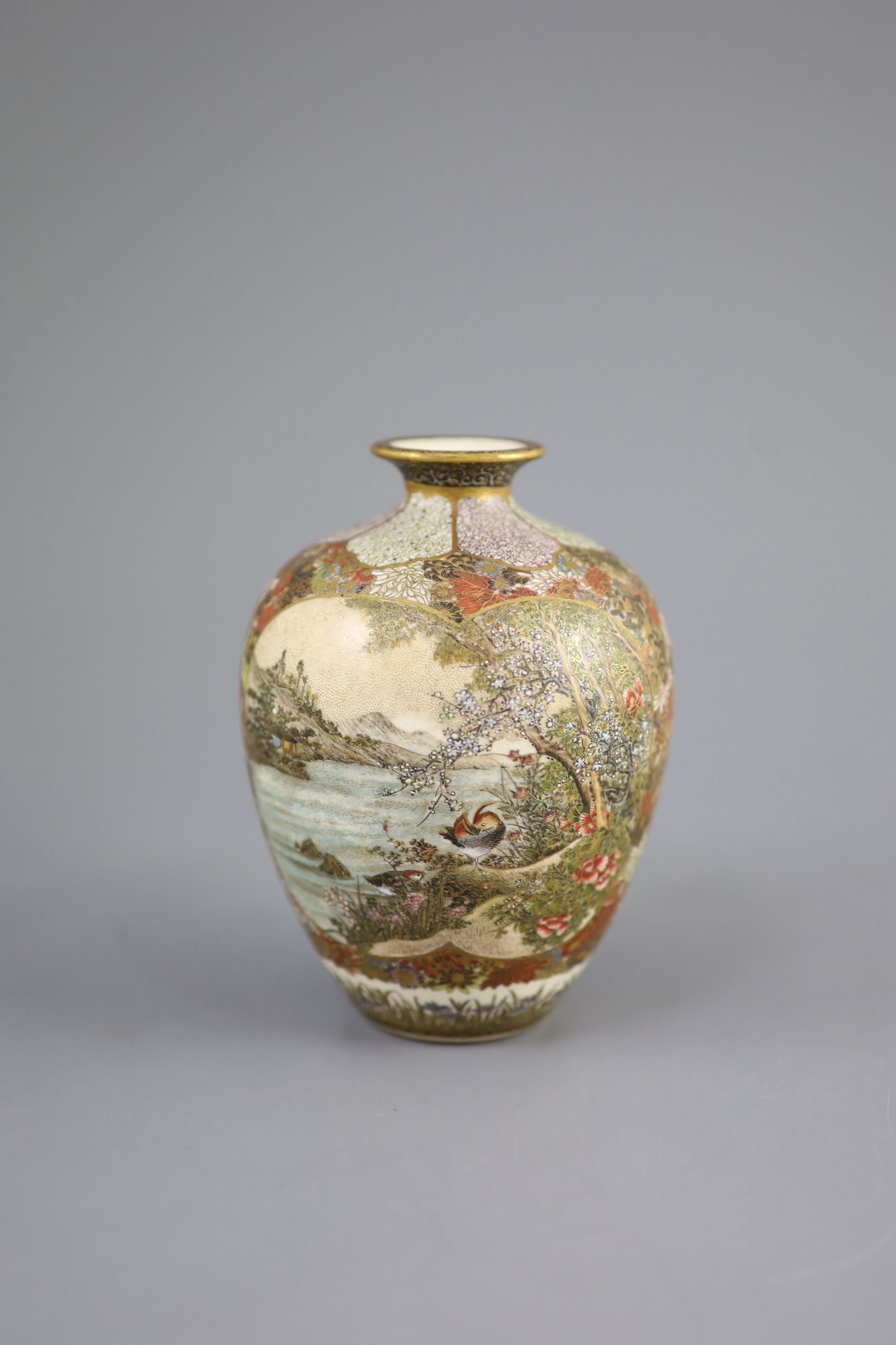 A fine Japanese Satsuma vase, Meiji period, 13cm high